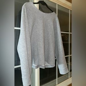 A New Day Women's Gray Ribbed Long Sleeve Cropped Crewneck Sweater Sz XL